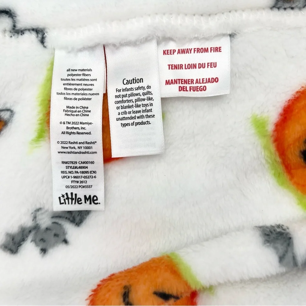 Little Me Pumpkin Halloween Lovey Security Blanket Bats Ghosts Candy Corn Plush - Picture 4 of 5